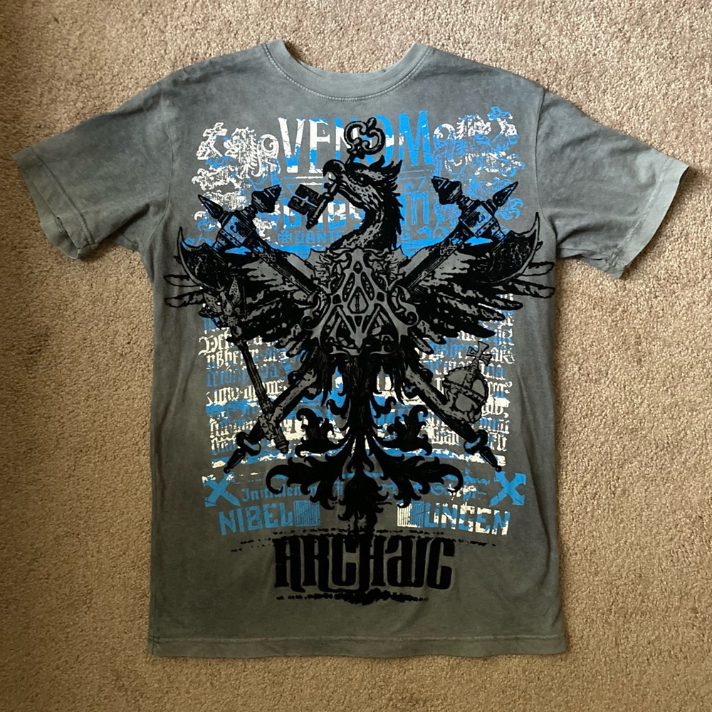 Archaic Blue and Black Graphic Tee